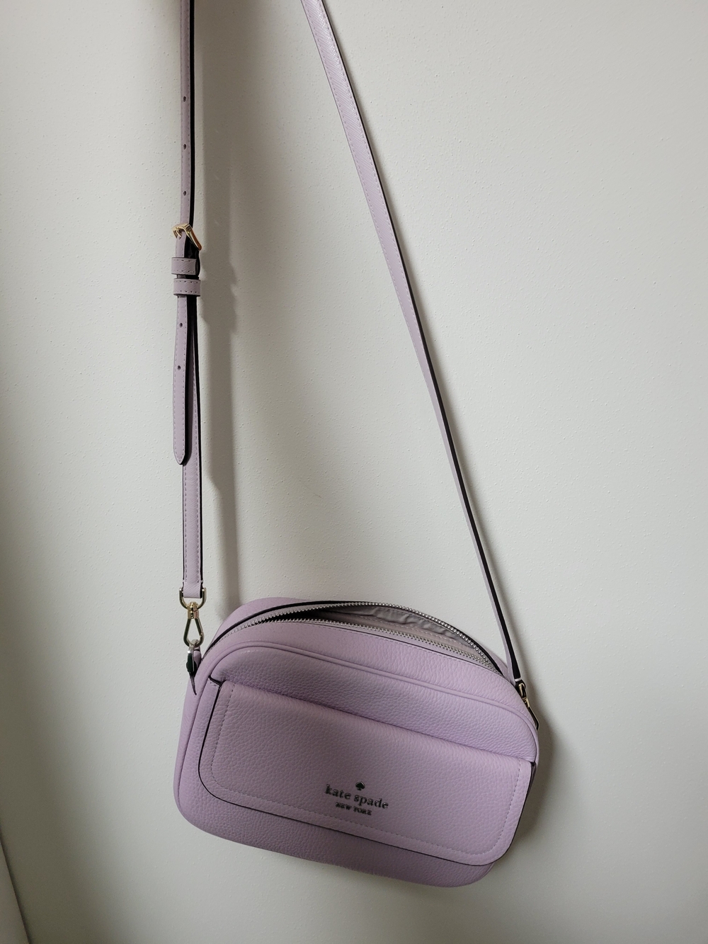 kate spade Lilac Pebbled Leather Crossbody with Gold Hardware